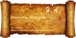 Hanzely Arnolda névjegykártya